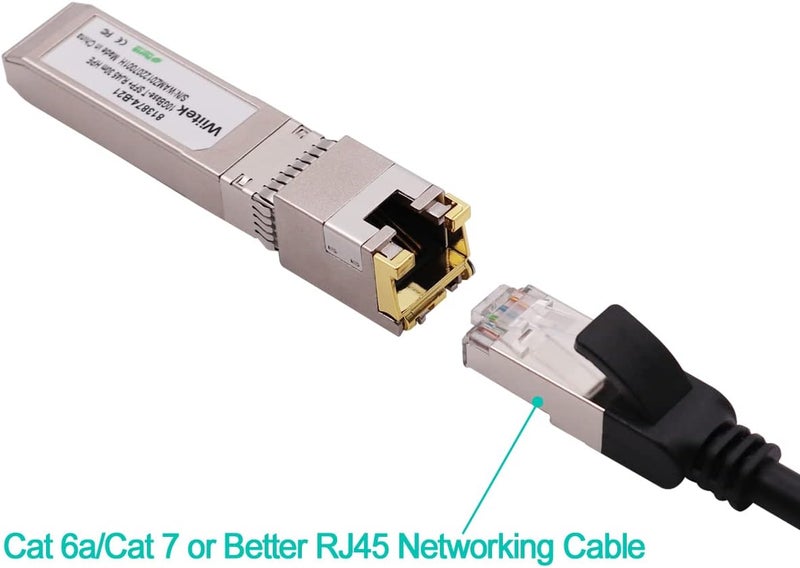 Wiitek 10G SFP+ to RJ45 Copper Modules, 1.25G/2.5G/5G/10GBase-T Ethernet to SFP+ Transceiver Compatible for HPE Blade System 813874-B21 HPE ProCurve & HPE Aruba(Cat 6a/7 or Better, 30-Meter) - Image 4